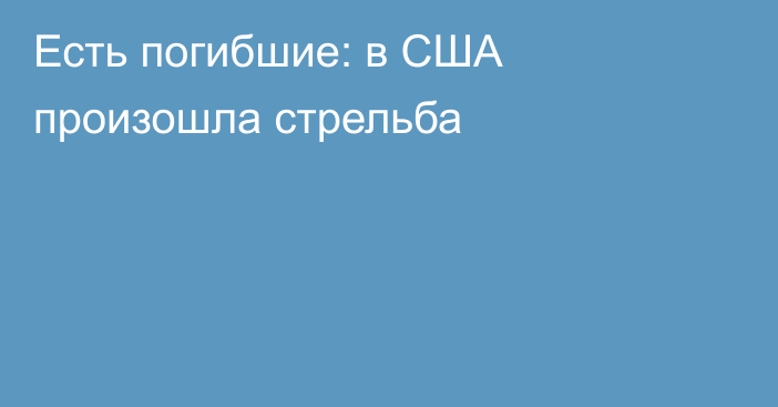 Есть погибшие: в США произошла стрельба