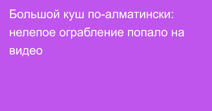 Большой куш по-алматински: нелепое ограбление попало на видео