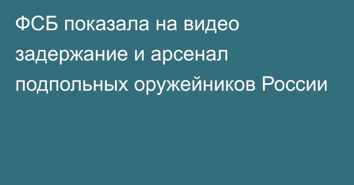 ФСБ показала на видео задержание и арсенал подпольных оружейников России