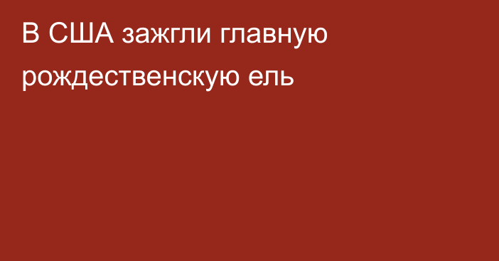 В США зажгли главную рождественскую ель