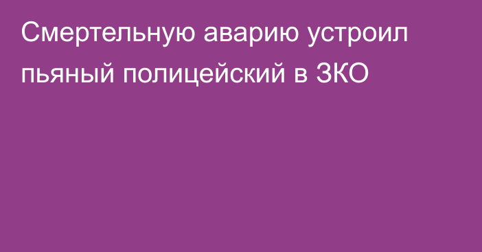 Смертельную аварию устроил пьяный полицейский в ЗКО