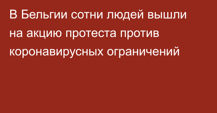 В Бельгии сотни людей вышли на акцию протеста против коронавирусных ограничений