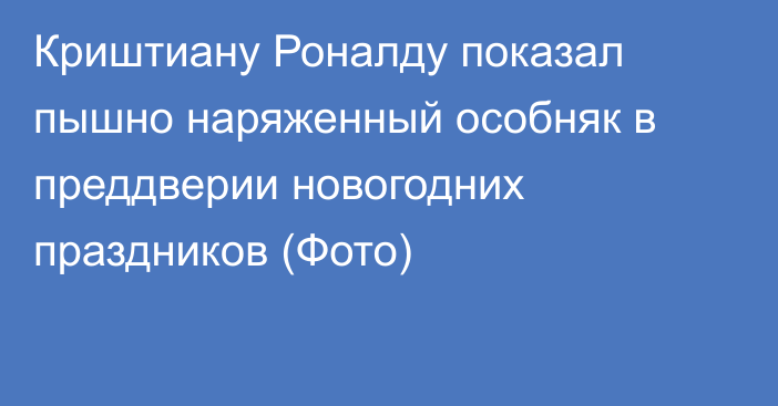 Криштиану Роналду показал пышно наряженный особняк в преддверии новогодних праздников (Фото)