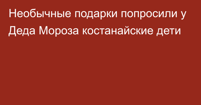 Необычные подарки попросили у Деда Мороза костанайские дети