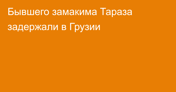 Бывшего замакима Тараза задержали в Грузии