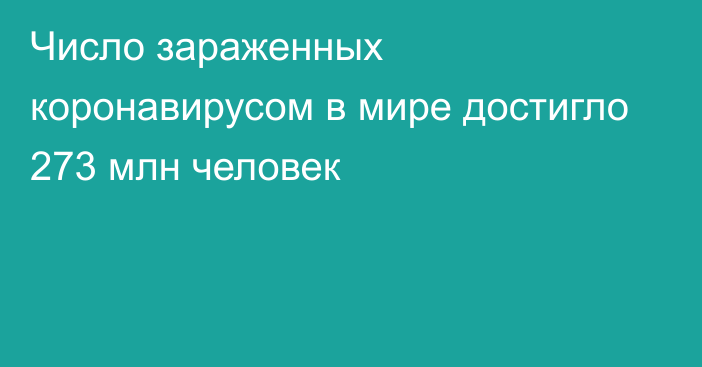 Число зараженных коронавирусом в мире достигло 273 млн человек