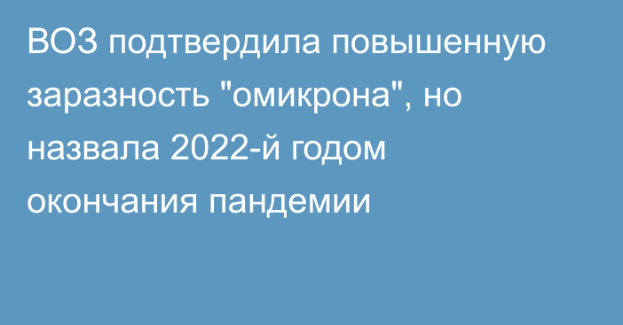 ВОЗ подтвердила повышенную заразность 