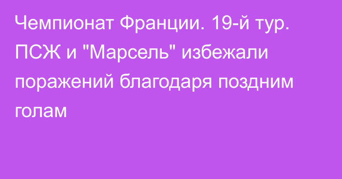 Чемпионат Франции. 19-й тур. ПСЖ и 