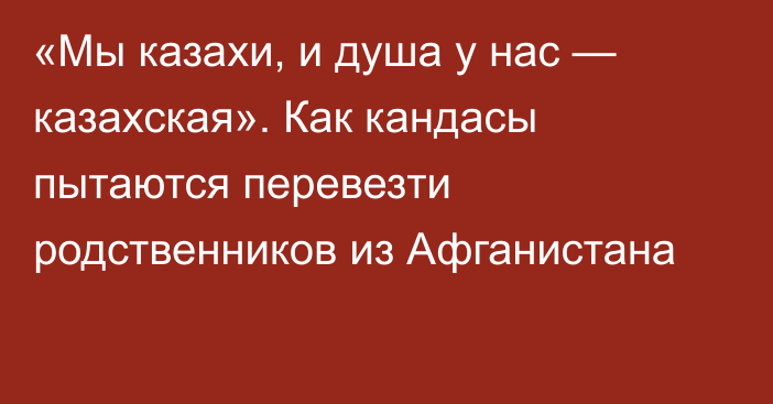 «Мы казахи, и душа у нас — казахская». Как кандасы пытаются перевезти родственников из Афганистана