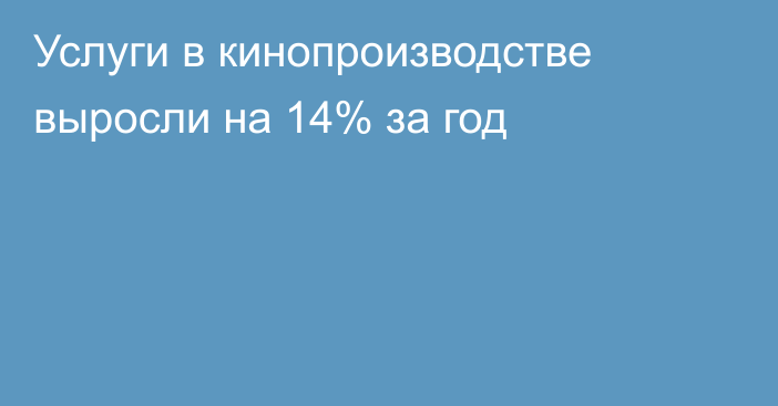 Услуги в кинопроизводстве выросли на 14% за год