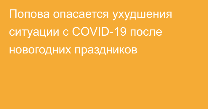 Попова опасается ухудшения ситуации с COVID-19 после новогодних праздников