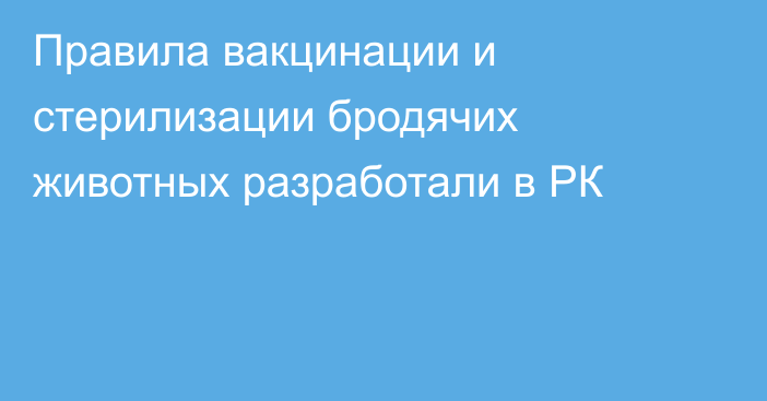 Правила вакцинации и стерилизации бродячих животных разработали в РК