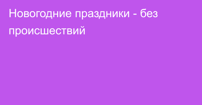 Новогодние праздники - без происшествий