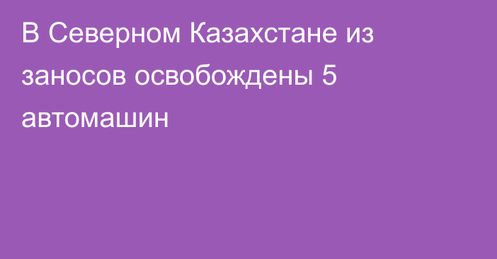 В Северном Казахстане из заносов освобождены 5 автомашин