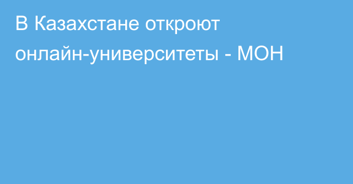 В Казахстане откроют онлайн-университеты - МОН