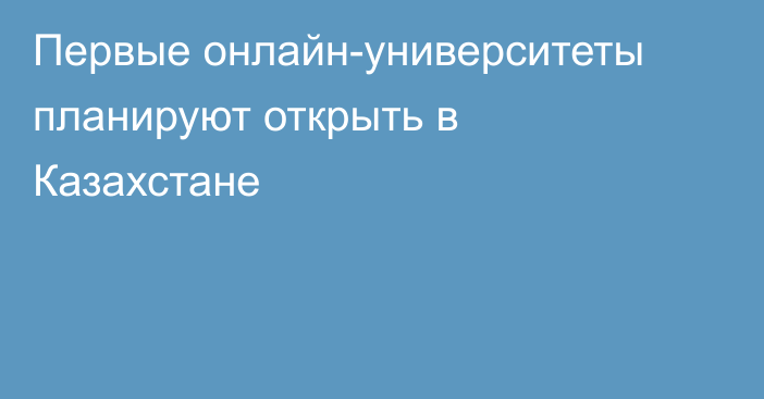 Первые онлайн-университеты планируют открыть в Казахстане