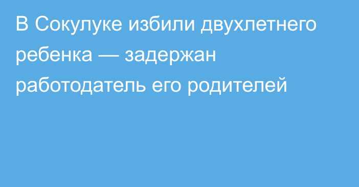 В Сокулуке избили двухлетнего ребенка — задержан работодатель его родителей