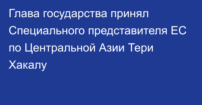 Глава государства принял Специального представителя ЕС по Центральной Азии Тери Хакалу