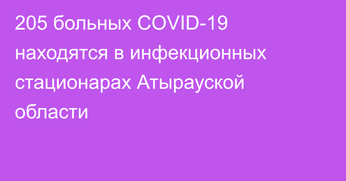 205 больных СOVID-19 находятся в инфекционных стационарах Атырауской области