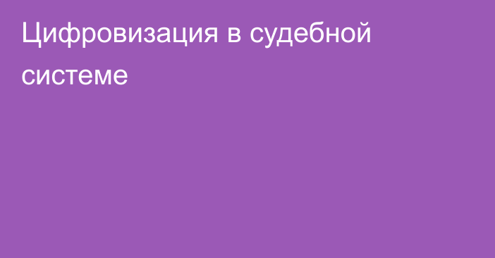 Цифровизация в судебной системе