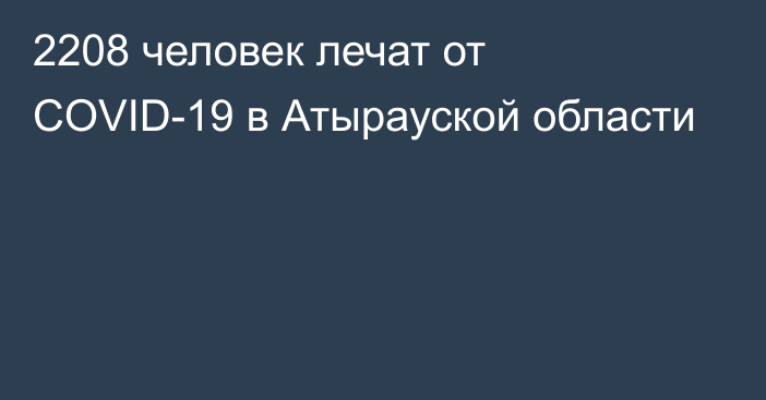 2208 человек лечат от COVID-19 в Атырауской области