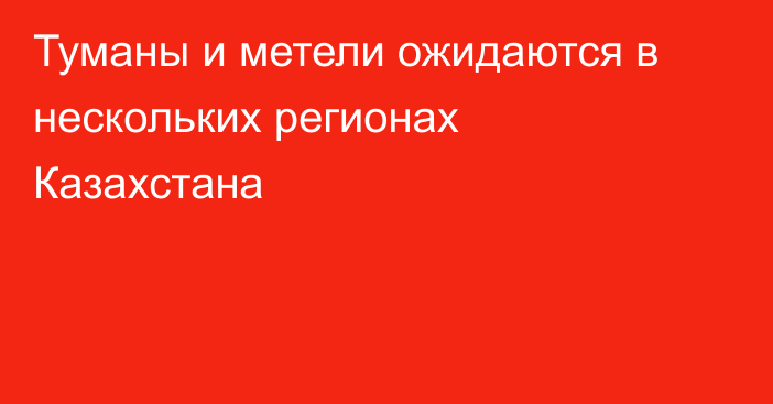 Туманы и метели ожидаются в нескольких регионах Казахстана