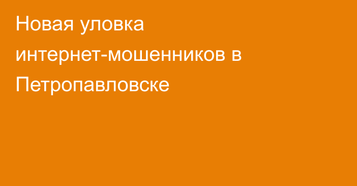 Новая уловка интернет-мошенников в Петропавловске