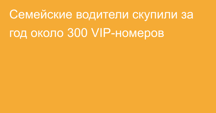 Семейские водители скупили за год около 300 VIP-номеров