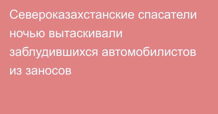 Североказахстанские спасатели ночью вытаскивали заблудившихся автомобилистов из заносов