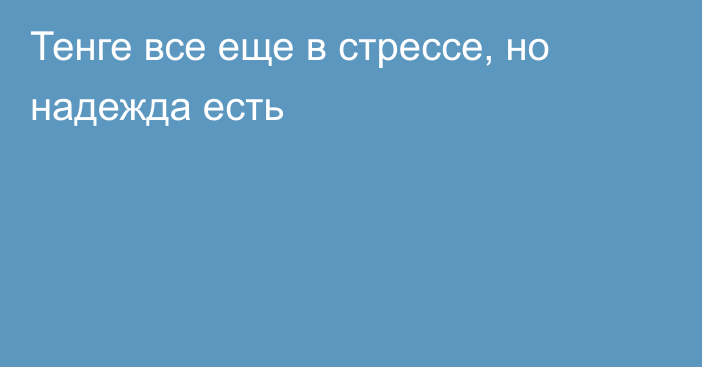 Тенге все еще в стрессе, но надежда есть