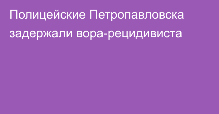 Полицейские Петропавловска задержали вора-рецидивиста