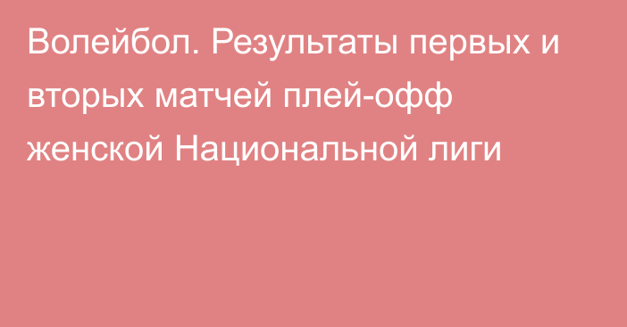 Волейбол. Результаты первых и вторых матчей плей-офф женской Национальной лиги