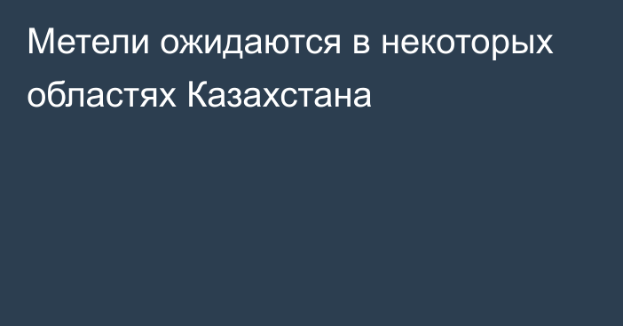 Метели ожидаются в некоторых областях Казахстана