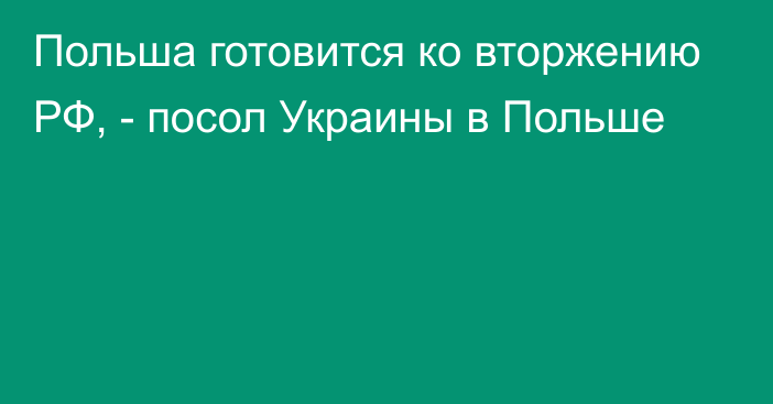 Польша готовится ко вторжению РФ, - посол Украины в Польше