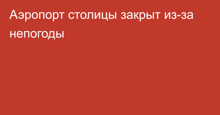 Аэропорт столицы закрыт из-за непогоды