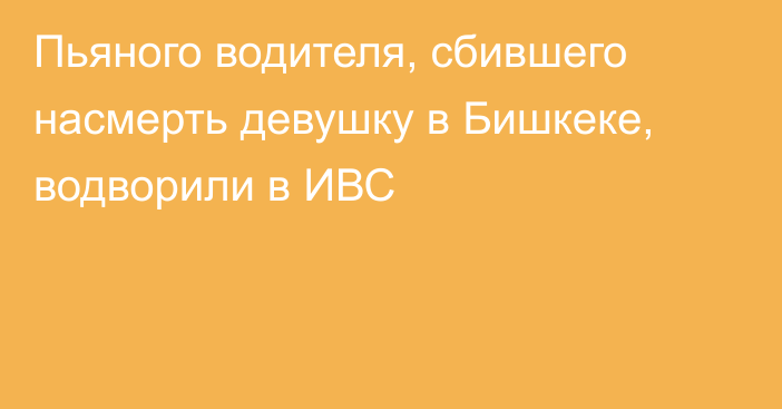 Пьяного водителя, сбившего насмерть девушку в Бишкеке, водворили в ИВС