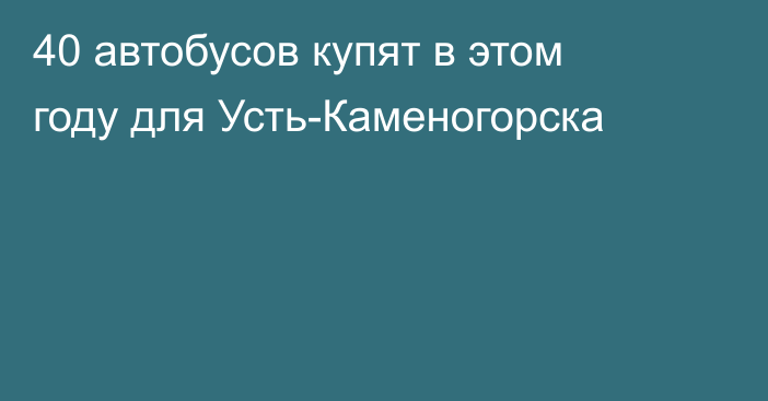 40 автобусов купят в этом году для Усть-Каменогорска