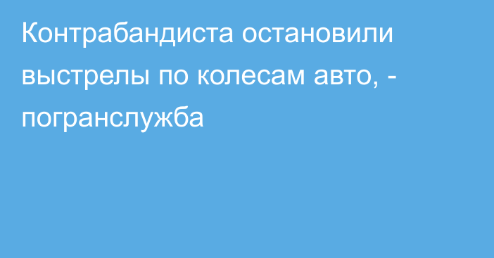 Контрабандиста остановили выстрелы по колесам авто, - погранслужба