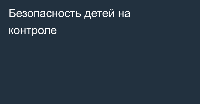 Безопасность детей на контроле