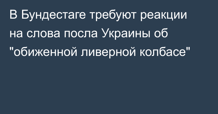 В Бундестаге требуют реакции на слова посла Украины об 