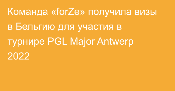 Команда «forZe» получила визы в Бельгию для участия в турнире PGL Major Antwerp 2022