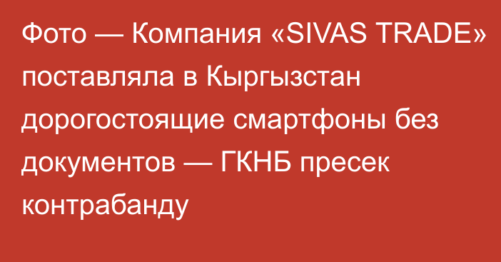 Фото — Компания «SIVAS TRADE» поставляла в Кыргызстан дорогостоящие смартфоны без документов — ГКНБ пресек контрабанду