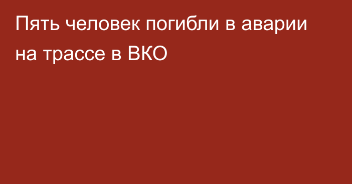 Пять человек погибли в аварии на трассе в ВКО