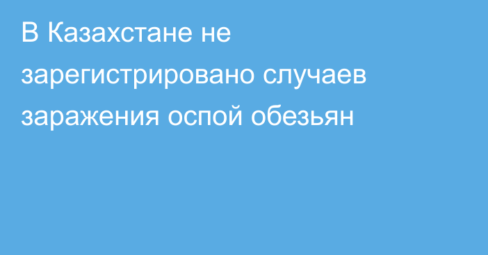 В Казахстане не зарегистрировано случаев заражения оспой обезьян