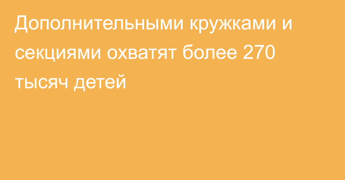 Дополнительными кружками и секциями охватят более 270 тысяч детей