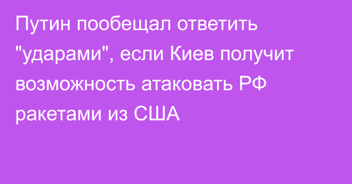 Путин пообещал ответить 