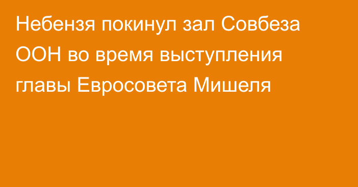 Небензя покинул зал Совбеза ООН во время выступления главы Евросовета Мишеля