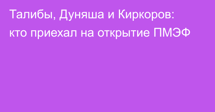 Талибы, Дуняша и Киркоров: кто приехал на открытие ПМЭФ