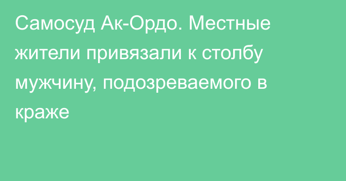 Самосуд Ак-Ордо. Местные жители привязали к столбу мужчину, подозреваемого в краже