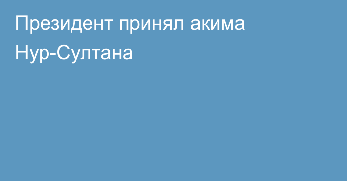 Президент принял акима Нур-Султана